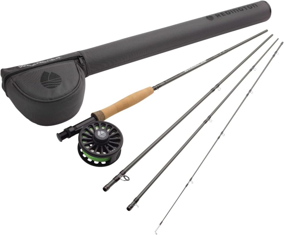 Redington Wrangler Fly Fishing Kit, Medium Fast Action Rod, Crosswater Reel, Fly Line, Leader,  Carrying Case