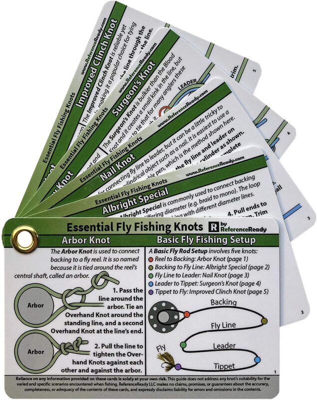 Fly Fishing Knot Cards - Waterproof Guide to 14 Essential Fly Fishing Knots - Includes Mini Carabiner