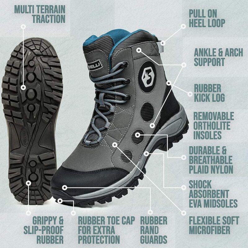 Foxelli Wading Boots – Lightweight Wading Boots for Men, Rubber Sole Wading Shoes, Fly Fishing Boots