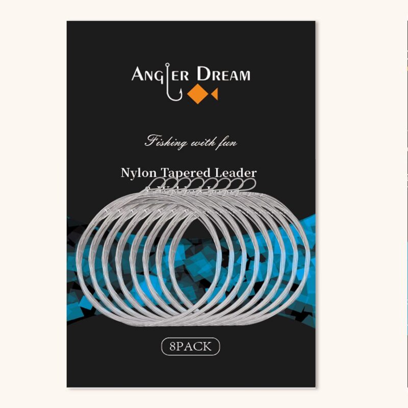 ANGLER DREAM 8 Pack Welded Tapered Leader Fly Fishing Leader with Loop 9ft 0/1/2/3/4/5/6/7X Nylon Fly Leader …