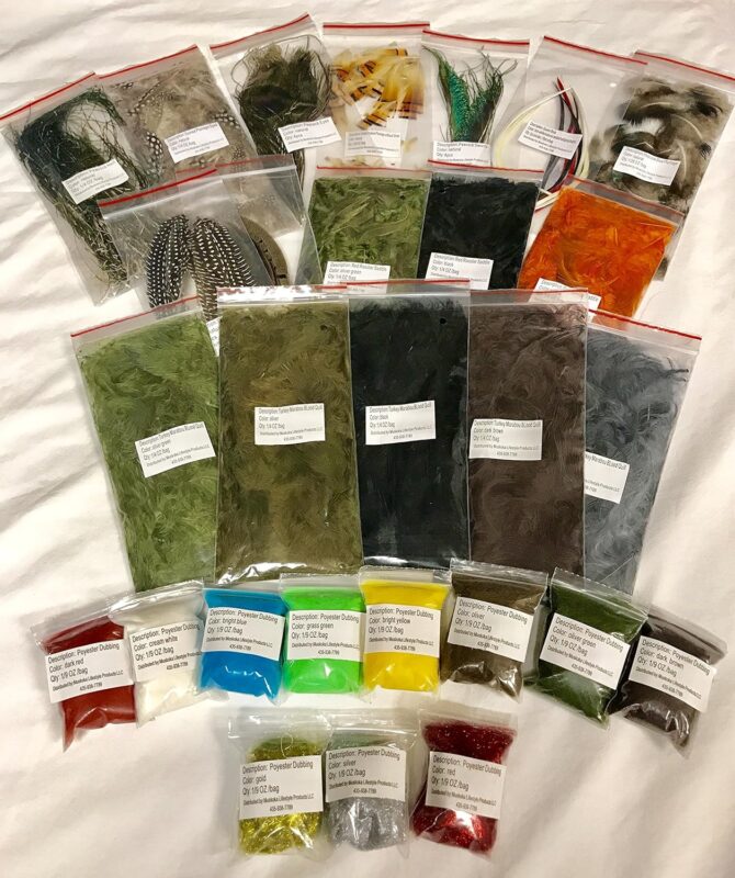 Fly Tying Material Feather and Dubbing Starter Kit