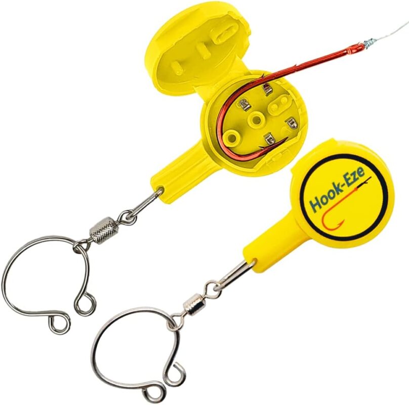 HOOK-EZE Fishing Knot Tying Tool | Protect from Fish Hooks | Tie Fishing Knots Easily | Cool Gadgets for Fishermen | Ice Fly Fishing | Fishing Accessories for Beginner Anglers | Nail Knot Tool