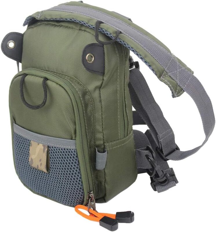 Kylebooker Small Fly Fishing Chest Pack Lightweight Tackle Storage Pouch Waist Bag