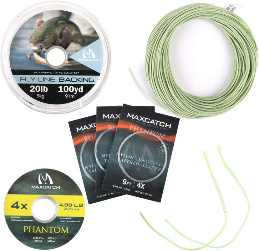 M MAXIMUMCATCH Maxcatch Best Price Fly Fishing Line (Weight Forward, Floating) and Fly Line Combo with Backing Leader and Tippet (1F/2F/3F/4F/5F/6F/7F/8F/9F/10F)