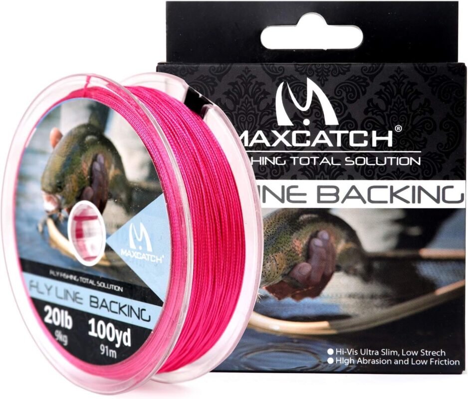 M MAXIMUMCATCH Maxcatch Braided Fly Line Backing for Fly Fishing 20/30lb(White, Yellow, Orange, BlackWhite, BlackYellow, Blue, Pink, Green, Purple)