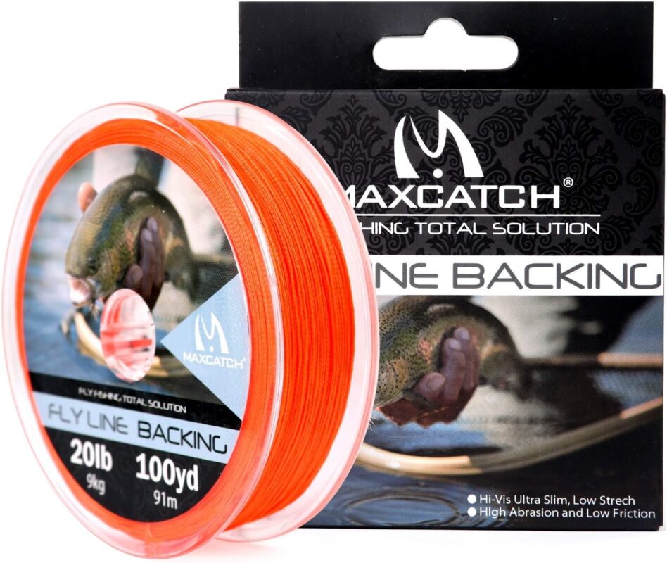 M MAXIMUMCATCH Maxcatch Braided Fly Line Backing for Fly Fishing 20/30lb(White, Yellow, Orange, BlackWhite, BlackYellow, Blue, Pink, Green, Purple)