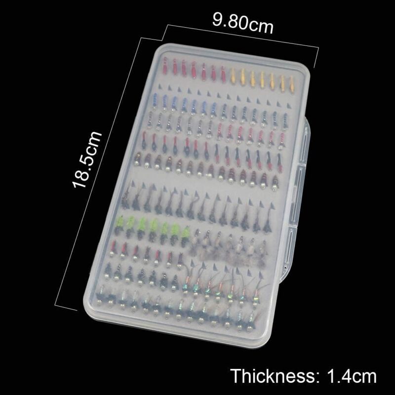 N/P 133pcs/Set Ultra-Thin Portable Nymph Scud Midge Flies Kit Assortment with Box Trout Fishing Fly Lures