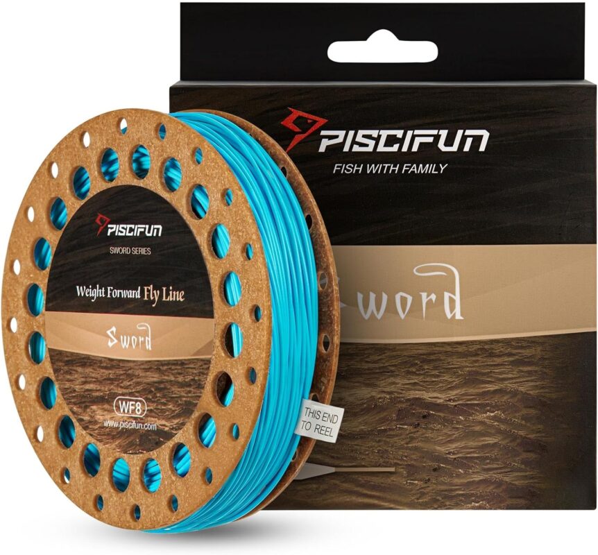 Piscifun Sword Fly Fishing Line with Welded Loop, Weight Forward Floating Fly Line, WF1 2 3 4 5 6 7 8 9 10wt, 90 100FT