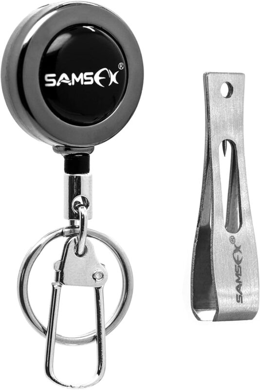 SAMSFX Fly Fishing Line Clippers Nippers Tools Combo with Retractor Zinger