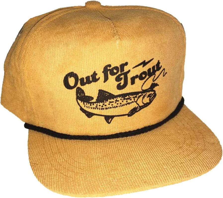 ThatsRad Out for Trout Corduroy Snapback Cap Fly Fishing Fisherman