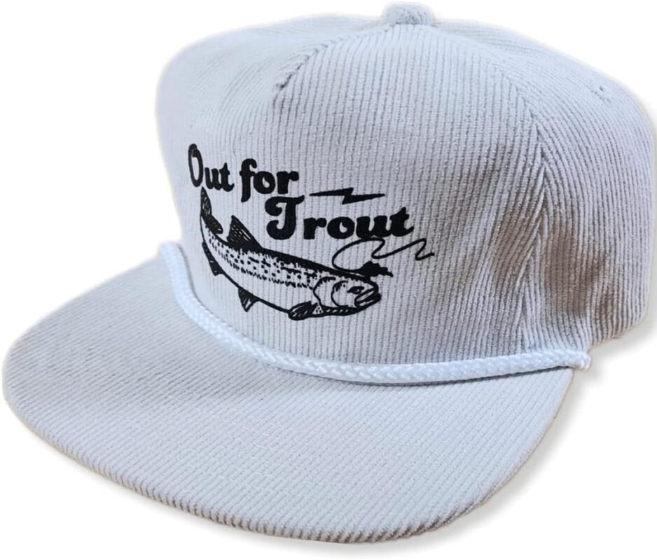 ThatsRad Out for Trout Corduroy Snapback Cap Fly Fishing Fisherman